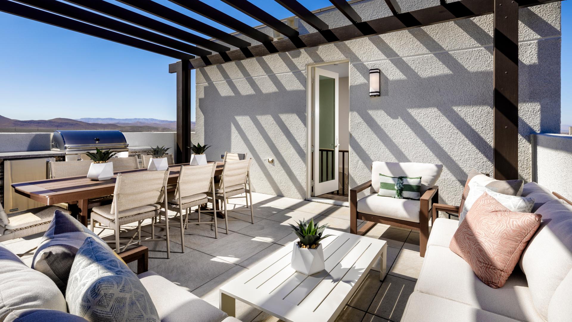 Amiata rooftop deck at sunset