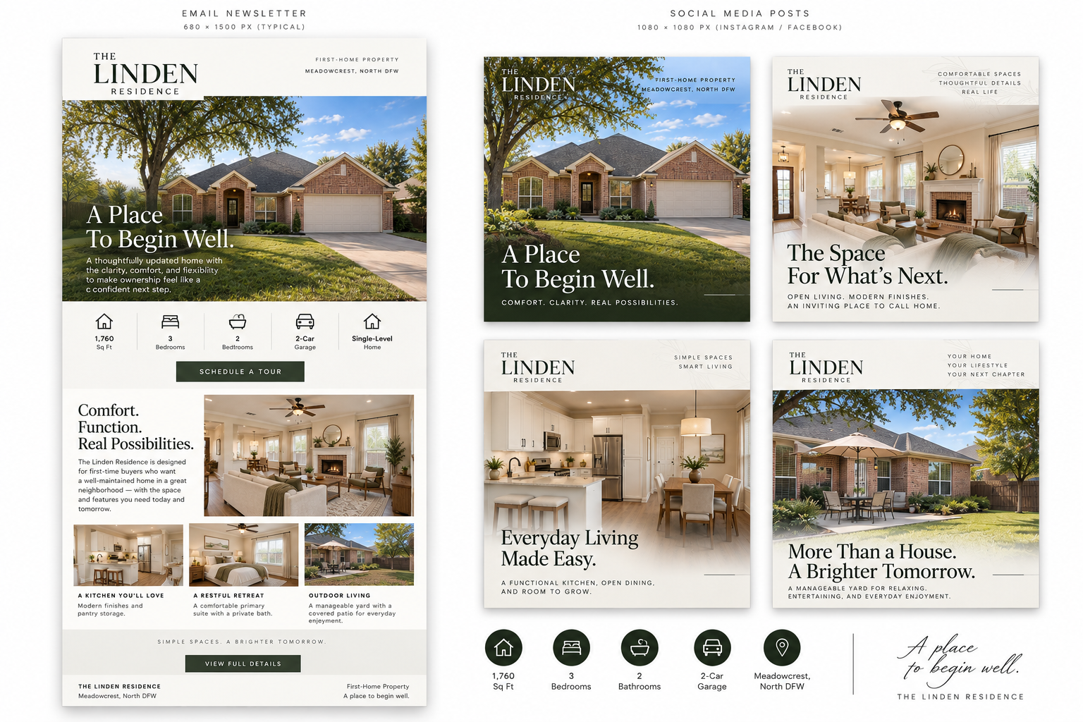 The Linden Residence email newsletter and coordinated social media campaign