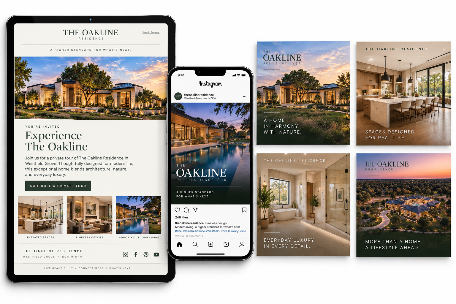 Oakline Residence social media and digital newsletter campaign